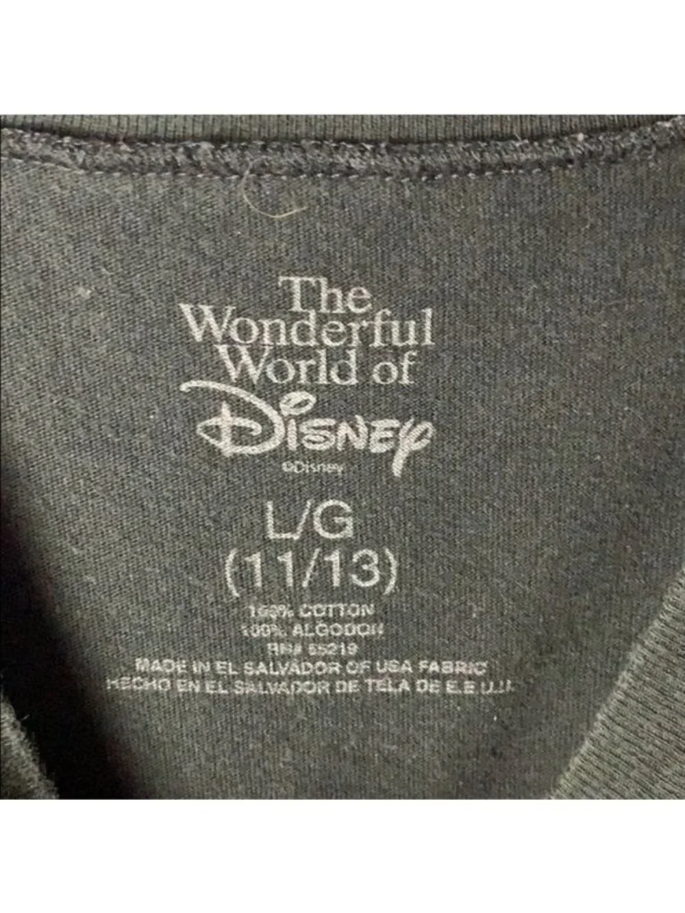 The Wonderland Of Disney Tinker Bell Black Graphic T-Shirt Girls Large (11/13) C